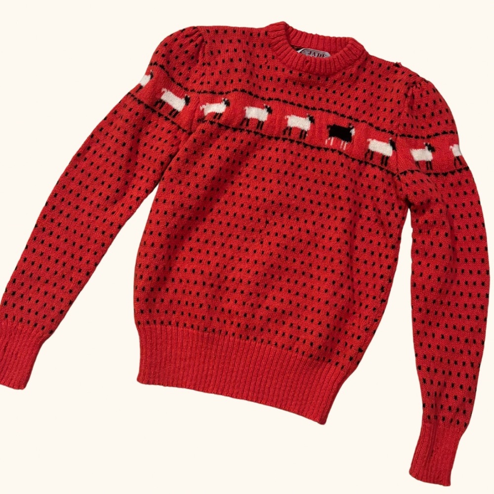 Vintage 1980s Wool Sweater with Sheep Pattern